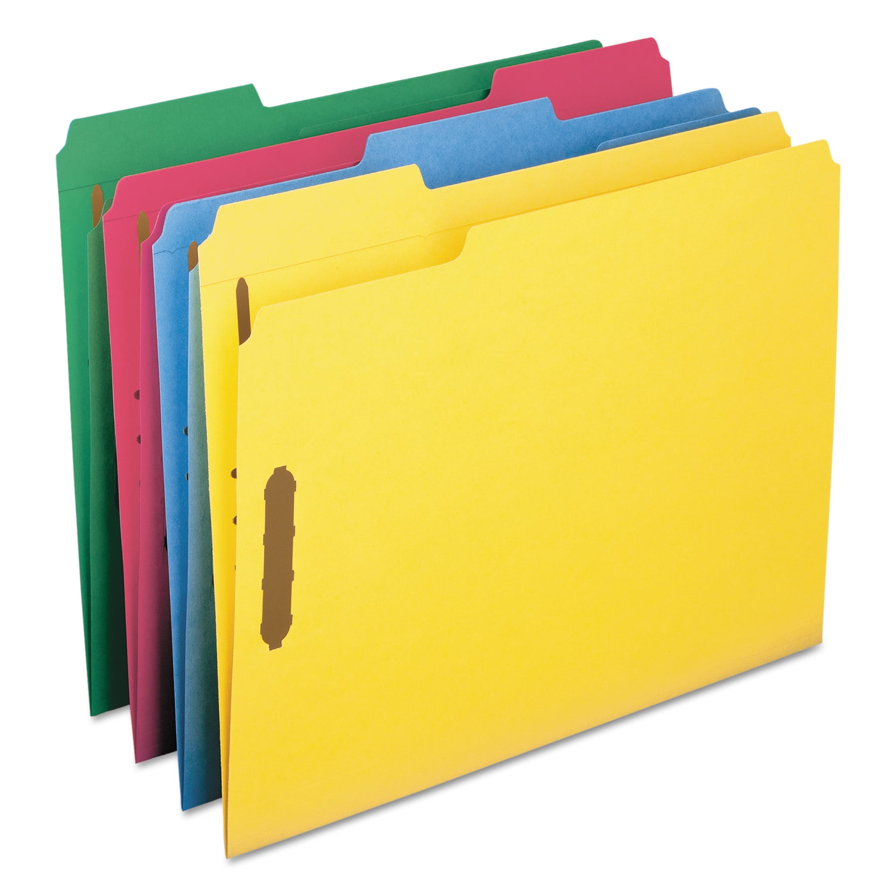 Smead Fastener Folders, 1/3 Tab, Assorted Colors, Letter, 50/Box