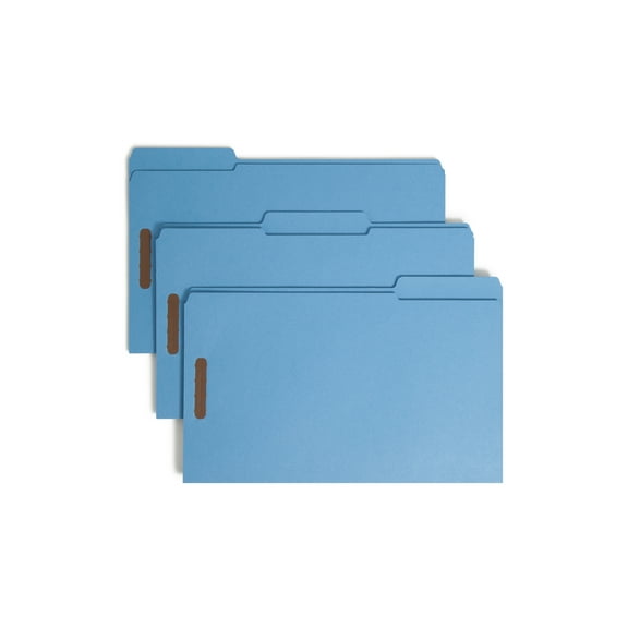 Smead Fastener Folders with Reinforced Tabs Blue 50/BX Legal (17040)