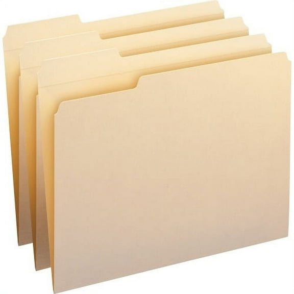 Smead 10335 0.75 in. Expansion Reinforced 1/3-Cut Tab 11-pt Manila File Folders - Letter Size/Manila (100/Box)