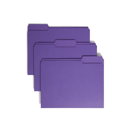 Smead File Folder, 1/3-Cut Tab, Letter Size, Purple, 100 per Box (13043)