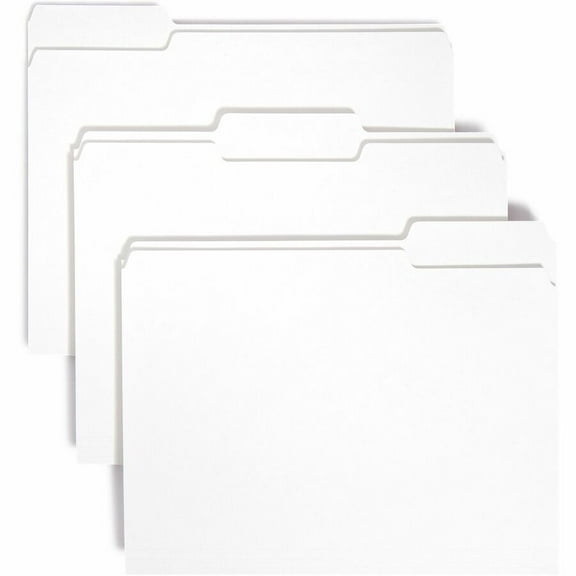 Smead File Folder, 1/3-Cut Tab, Letter Size, White, 100 per Box (12843)
