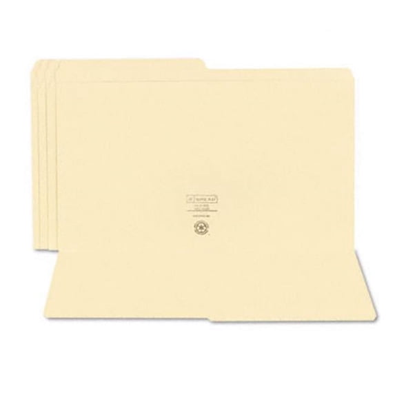 Smead File Folders- 1/2 Cut- Reinforced Top Tab- Legal- Manila- 100/Box