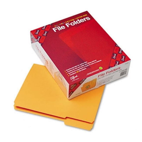 Smead File Folders- 1/3 Cut- Reinforced Top Tab- Letter- Goldenrod- 100/Box
