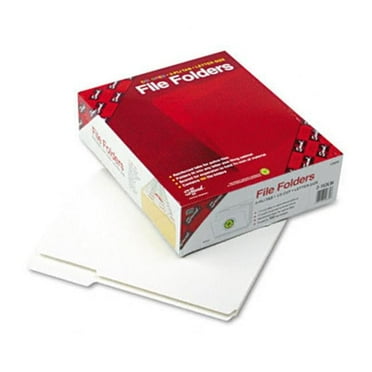 Smead  File Folders- 1/3 Cut- Reinforced Top Tab- Letter- White- 100/Box