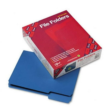 Smead  File Folders- 1/3 Cut- Top Tab- Letter- Navy- 100/Box