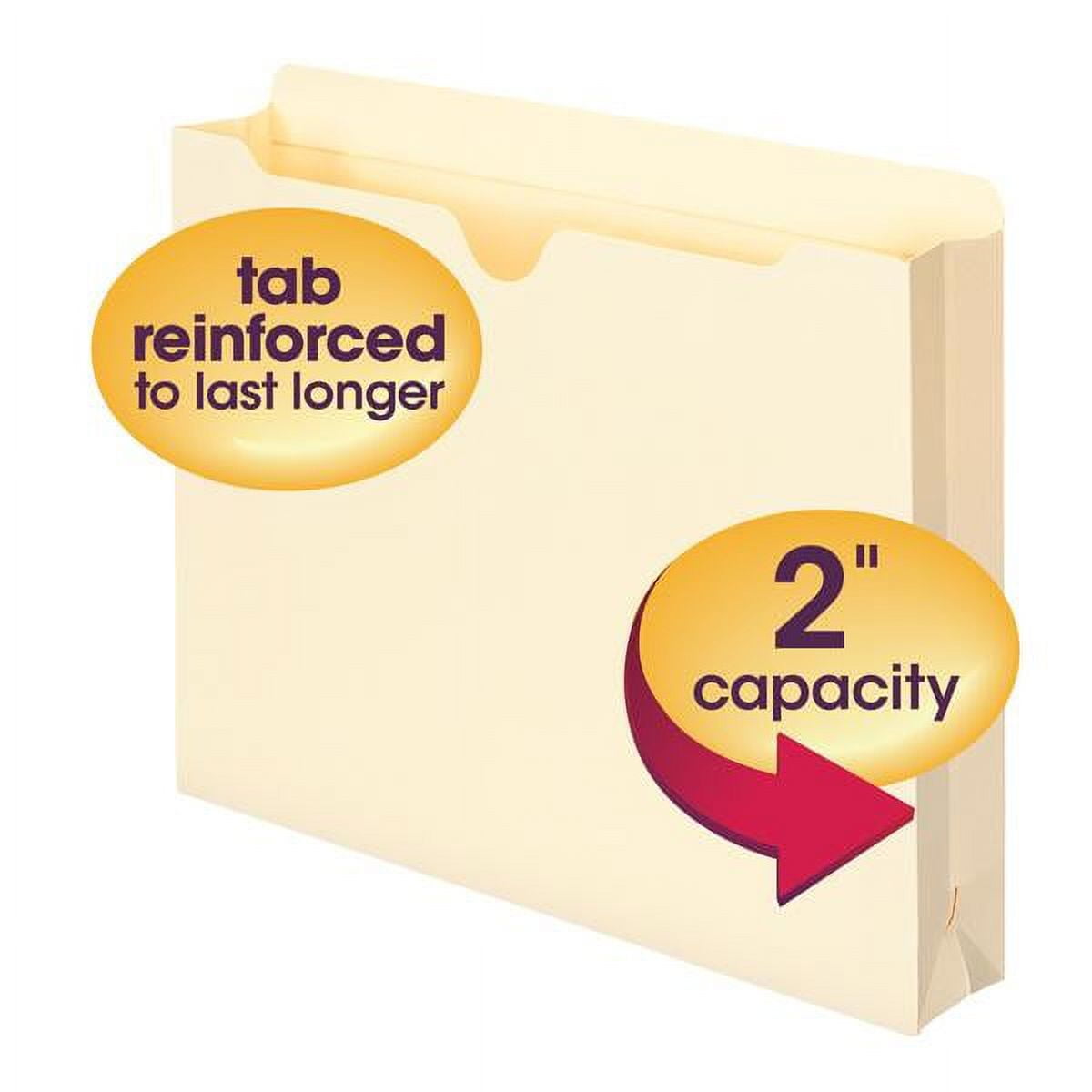 Smead File Jacket, Reinforced StraightCut Tab, 2" Expansion, Letter