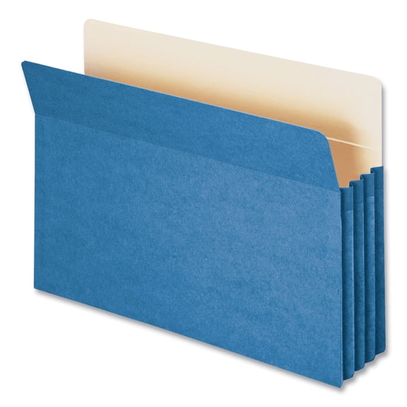 Smead® File Pocket Expanding Color Pockets, 3 1/2" Expansion, Legal Size, Blue