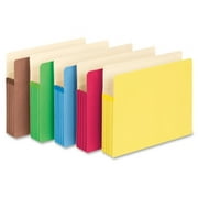 Smead File Pocket, Straight-Cut Tab, 3-1/2" Expansion, Letter Size, Assorted Colors, 5 per Pack (73892)