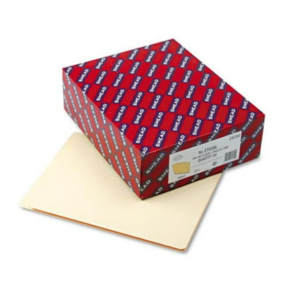Smead Folders Straight Cut Single-Ply Extended End Tab Letter Manila 100/Box