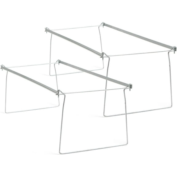 Smead Frames, Hanging File, Heavy Duty Steel Letter Size, Adjustable 23"-27" Rails, 2-Pack Gray, Converts Drawers to Folder Storage, for Office Home Classroom Organization