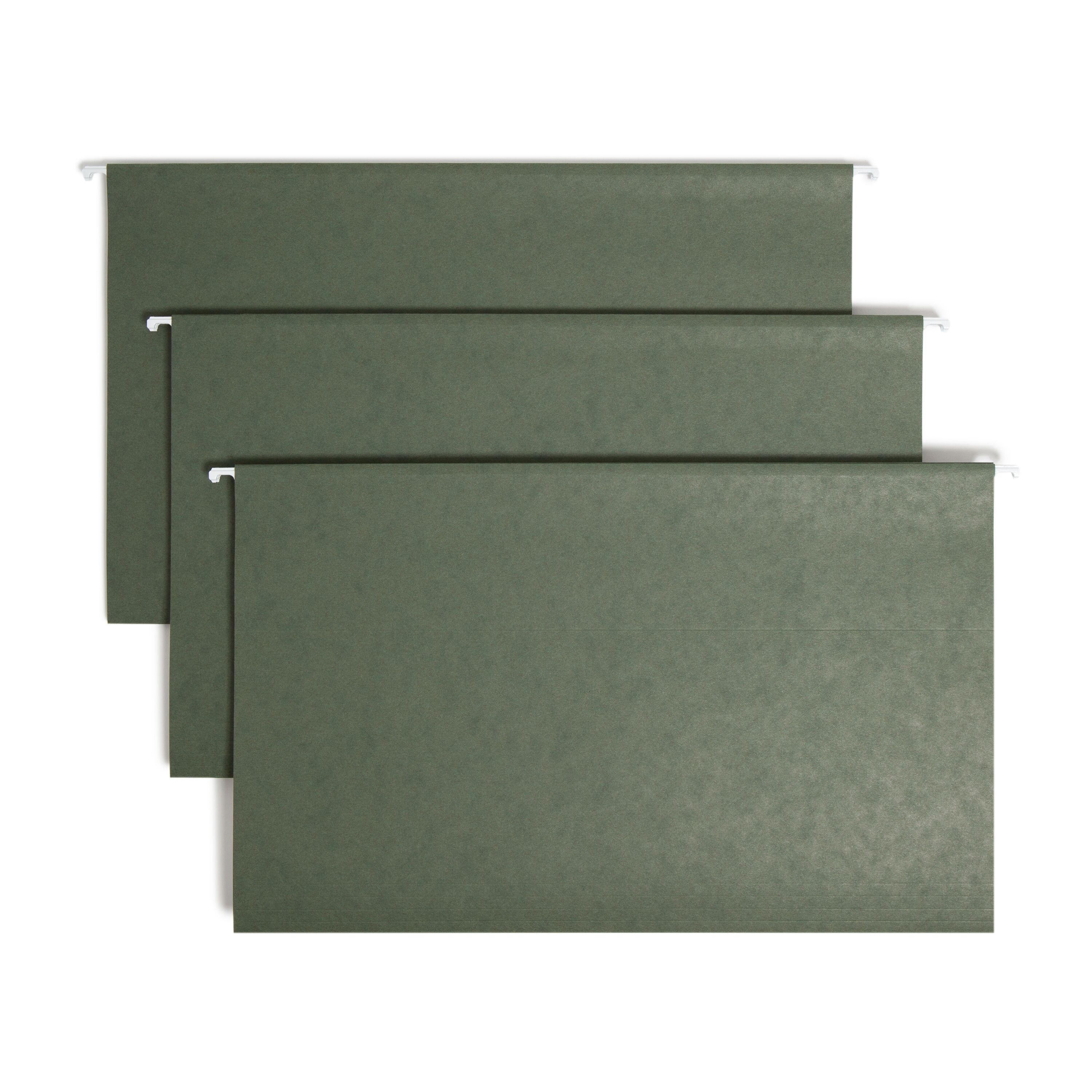 Smead Hanging File Folder with Tab, 1/3- Cut Adjustable Tab, Legal Size, Standard Green, 25 per Box (64135) - image 1 of 5