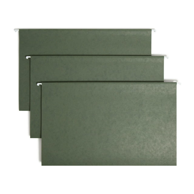 Smead Hanging File Folder with Tab, 1/3- Cut Adjustable Tab, Legal Size, Standard Green, 25 per Box (64135)