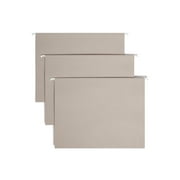 Smead Hanging File Folder with Tab, 1/5-Cut Adjustable Tab, Letter Size, Gray, 25 per Box (64063)