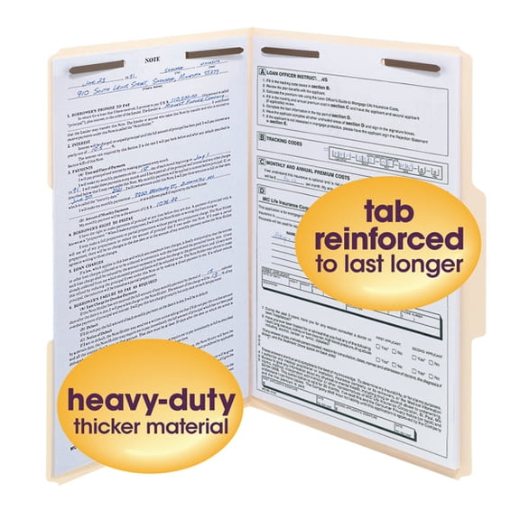 Smead Heavy-Duty Fastener File Folder, 2 Fasteners