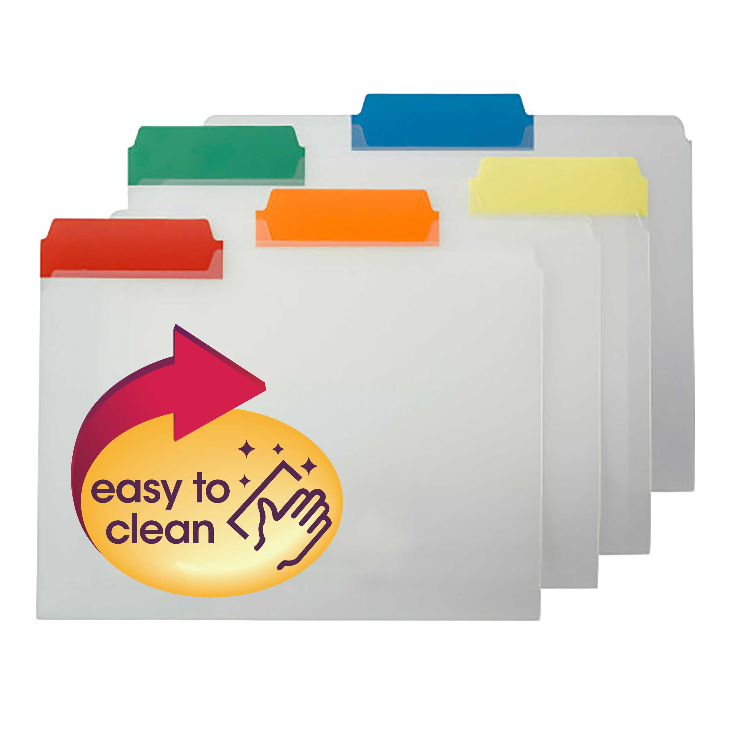 Smead Poly File Folder, Colored 1/3-Cut Tab, Lette