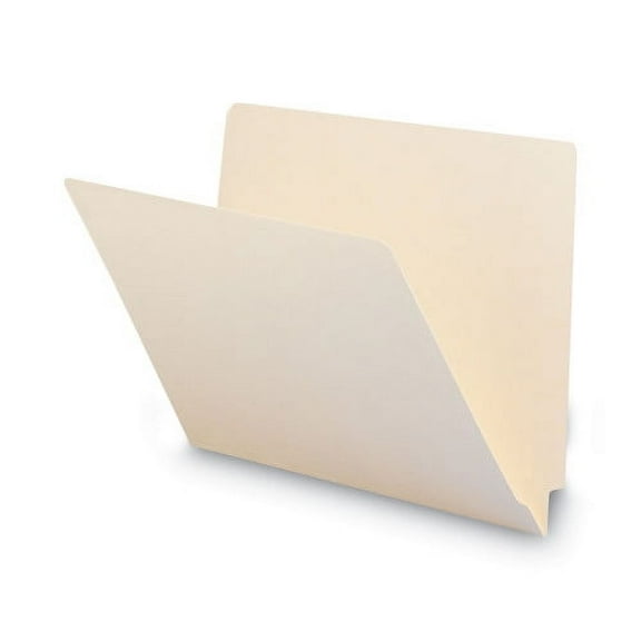 Smead Heavyweight Manila End Tab Folders, 9.5" High Front, Straight 1-Ply Tabs, Letter Size, 0.75" Expansion, Manila, 100/Box