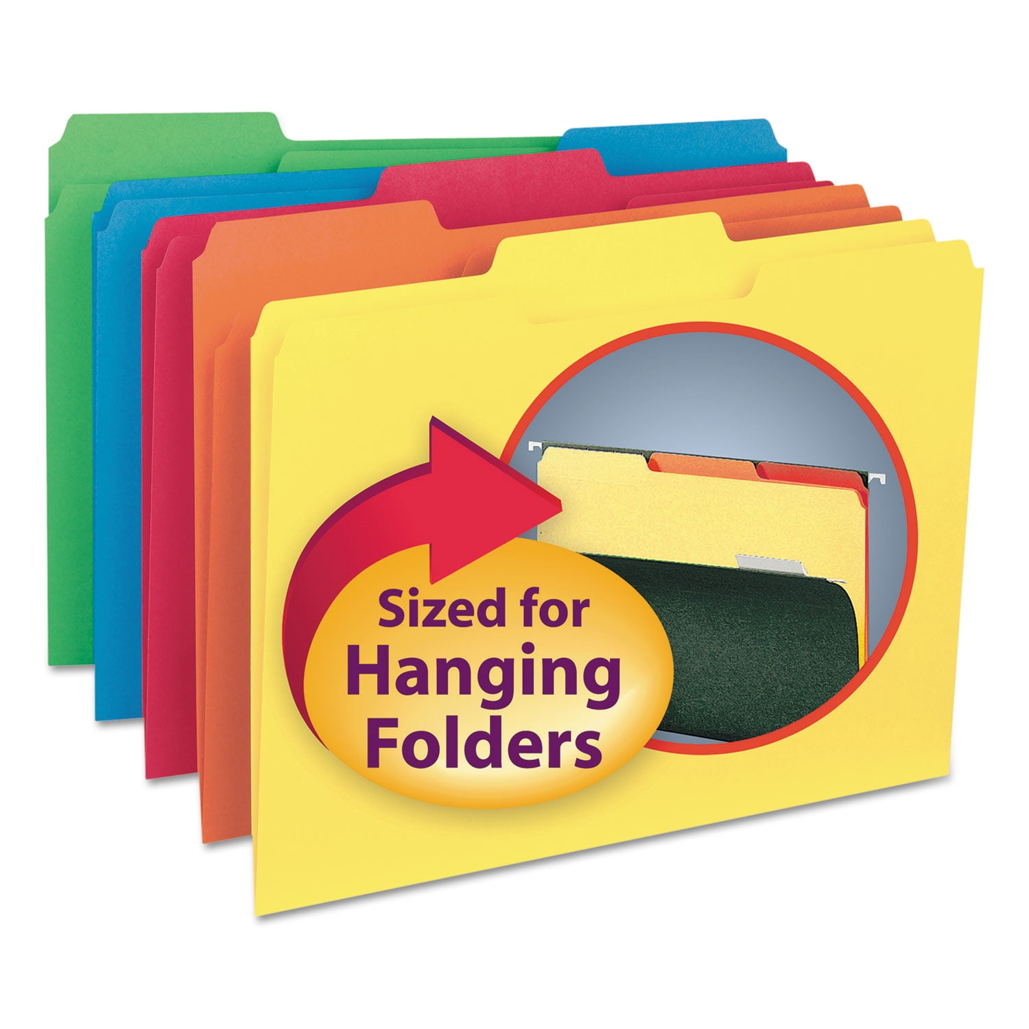 Smead Interior File Folders, 1/3-Cut Tabs, Letter Size, Assorted, 100 ...