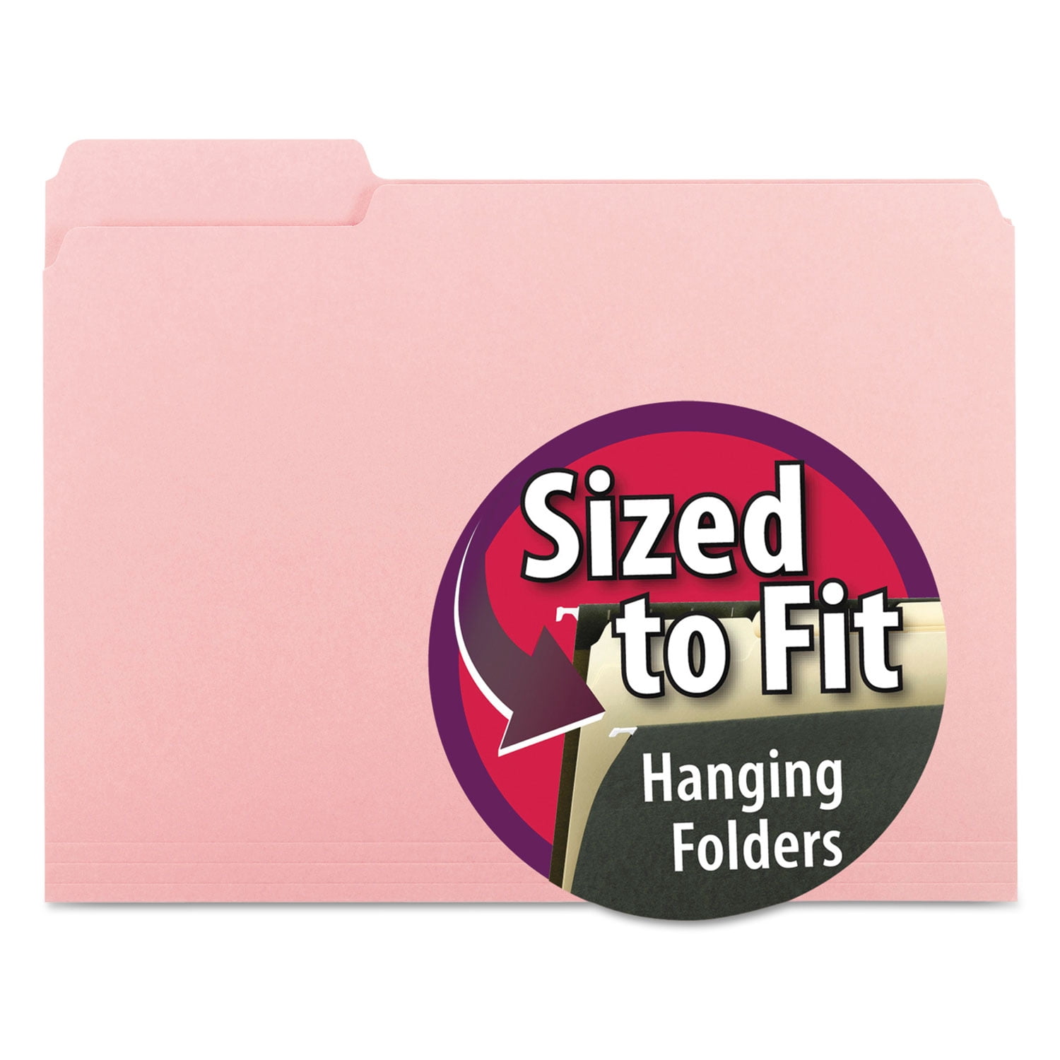 Smead Interior File Folders, 1/3-Cut Tabs, Letter Size, Pink, 100/Box ...