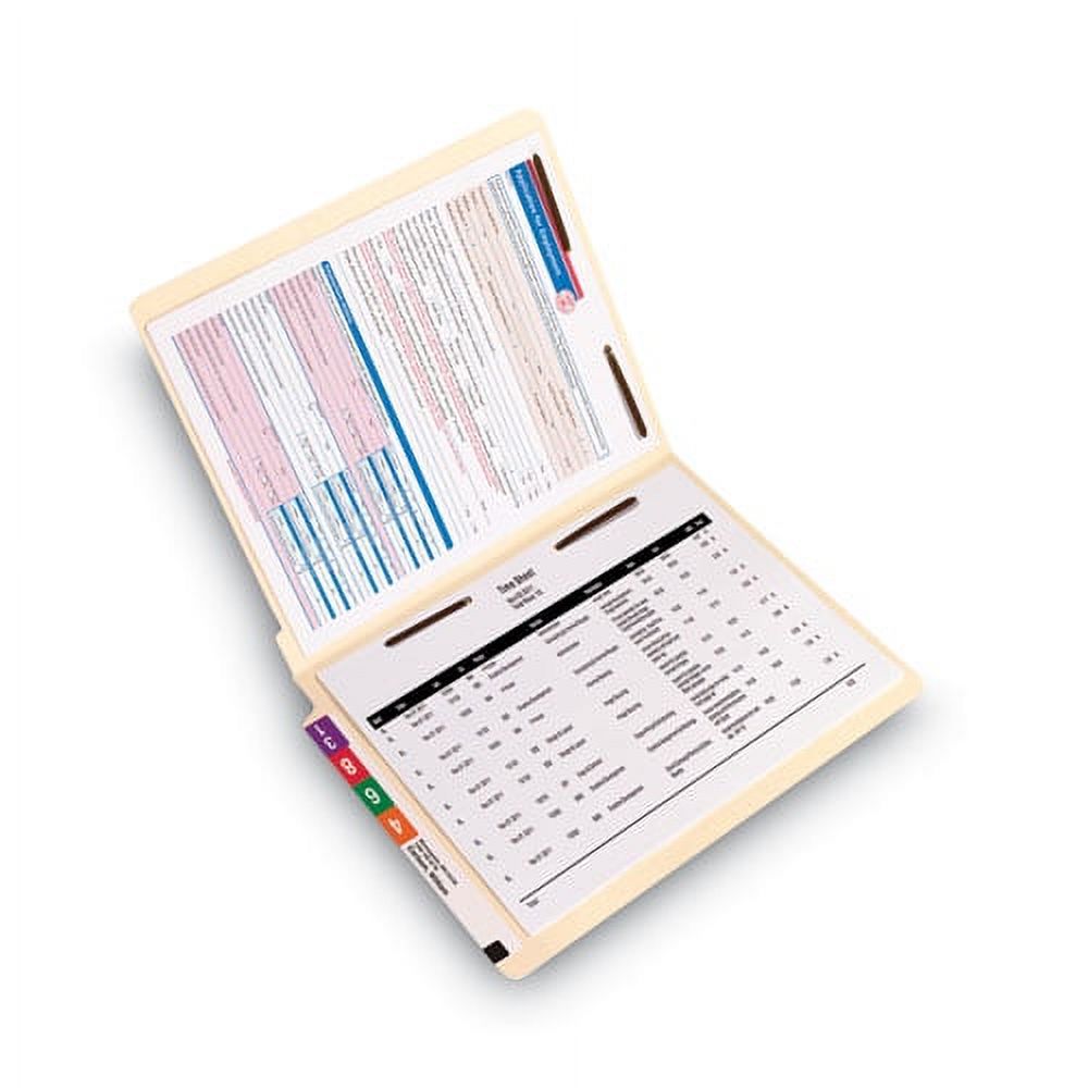 Smead Manila End Tab Fastener Folders with Reinforced Tabs, 11pt Stock, 2 Fasteners, Letter