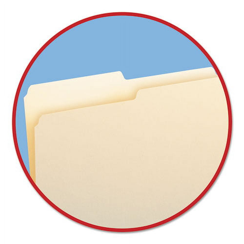 Smead Manila File Folders, 1/2Cut Tabs Assorted, Letter Size, 0.75" Expansion, Manila, 100/Box