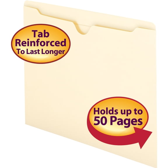 Smead Manila File Jackets Reinforced Flat 100/BX Letter (75500)