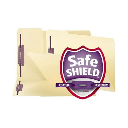 Smead 19555 SafeShield Fastener Folders, Manila, Two Inch Capacity, Legal, 50/Box