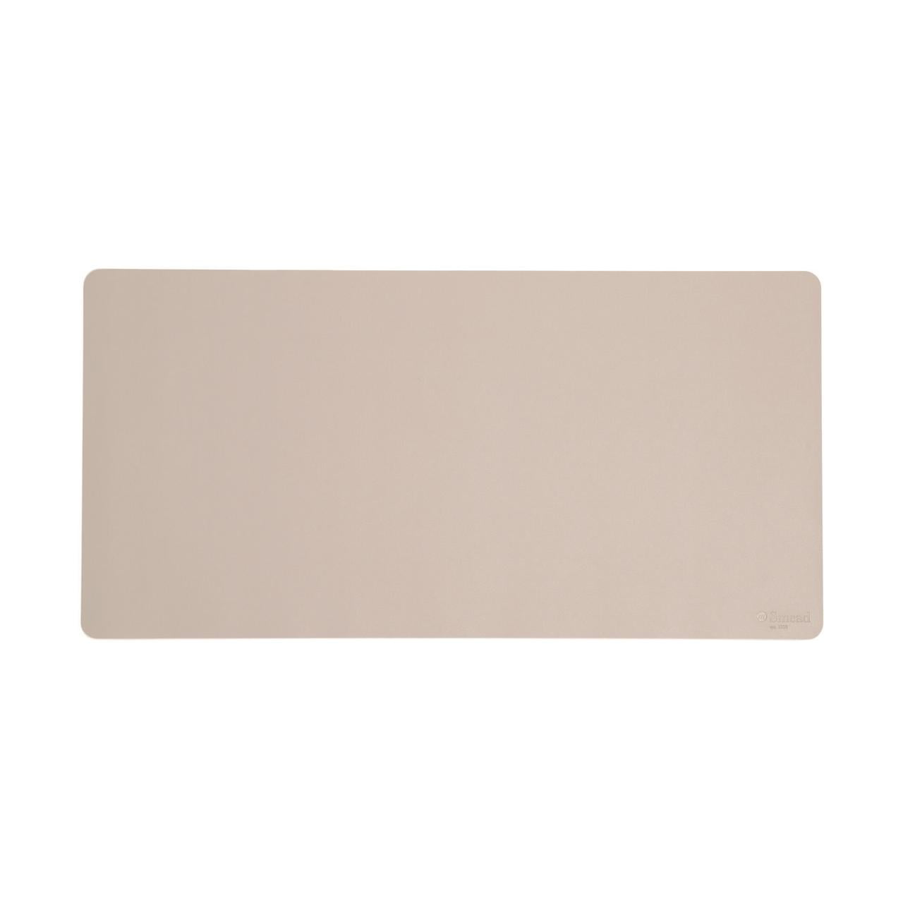 Sandstone Faux Leather Desk Pad with Non-Slip Backing, 31.5" x 15.7"