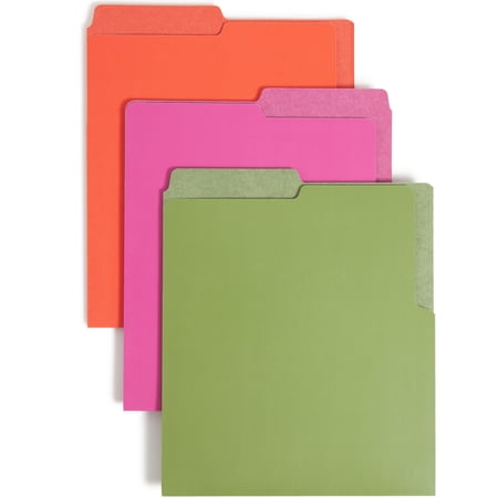 Smead, SMD75406, Organized Up Heavyweight Vertical File Folders, 6 / Pack, Fuchsia,Orange,Green