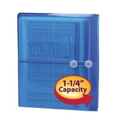 Smead Poly Envelope, 1-1/4" Expansion, String-Tie Closure, Side Load, Letter Size, Blue, 5 per Pack (89522)