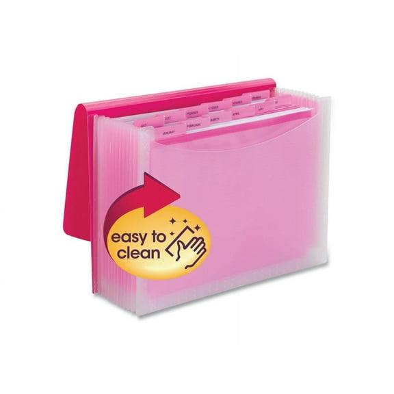 Smead Poly Expanding File 12 Sections Letter Size Pink/Clear 70864