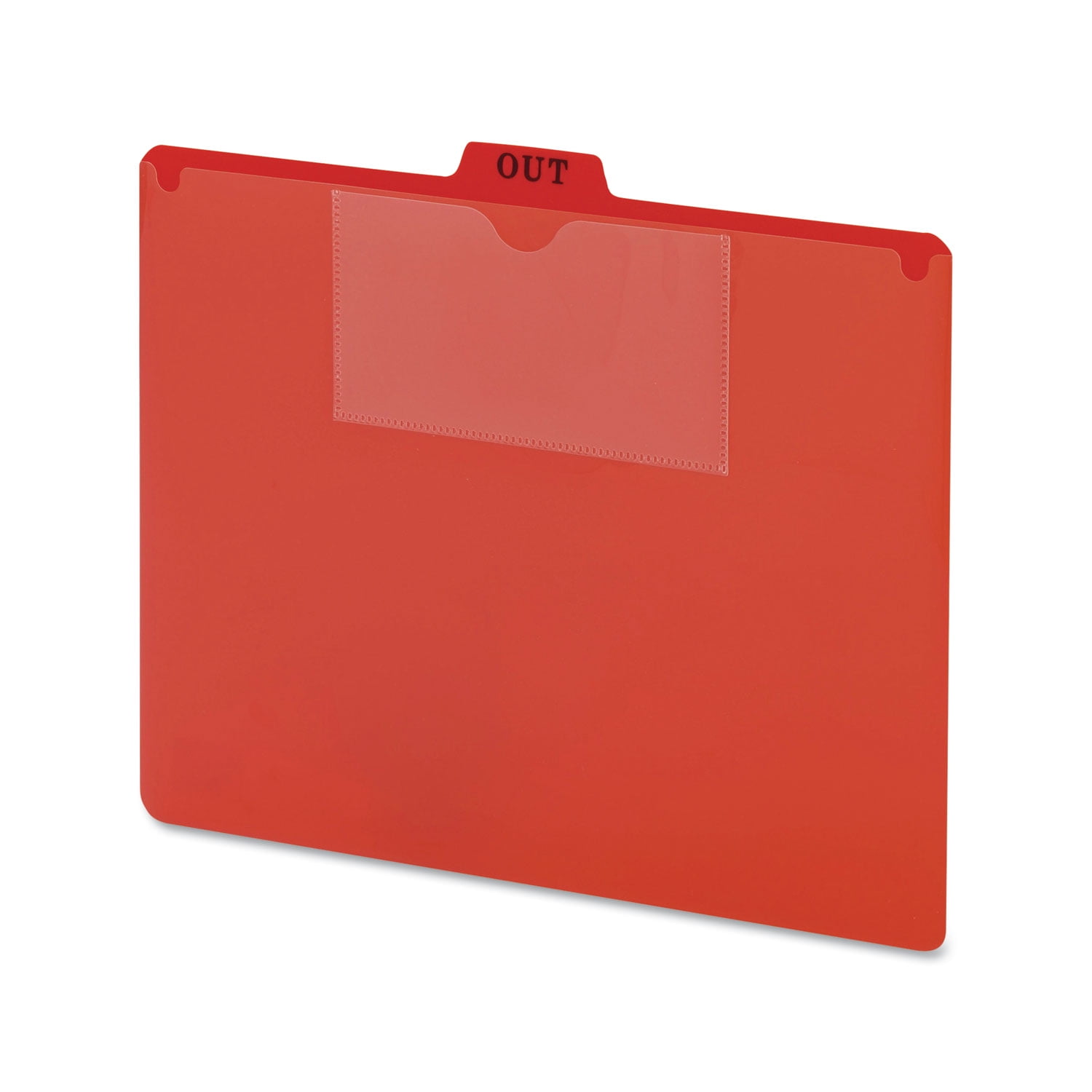 Poly Out Guide, Two-Pocket Style, 1/5-Cut Top Tab, Out, 8.5 x 11, Red, 50/Box Poly Out Guide, Two-Pocket Style, 1/5-Cut Top Tab, Out, 8.5 x 11, Red, 50/Box
