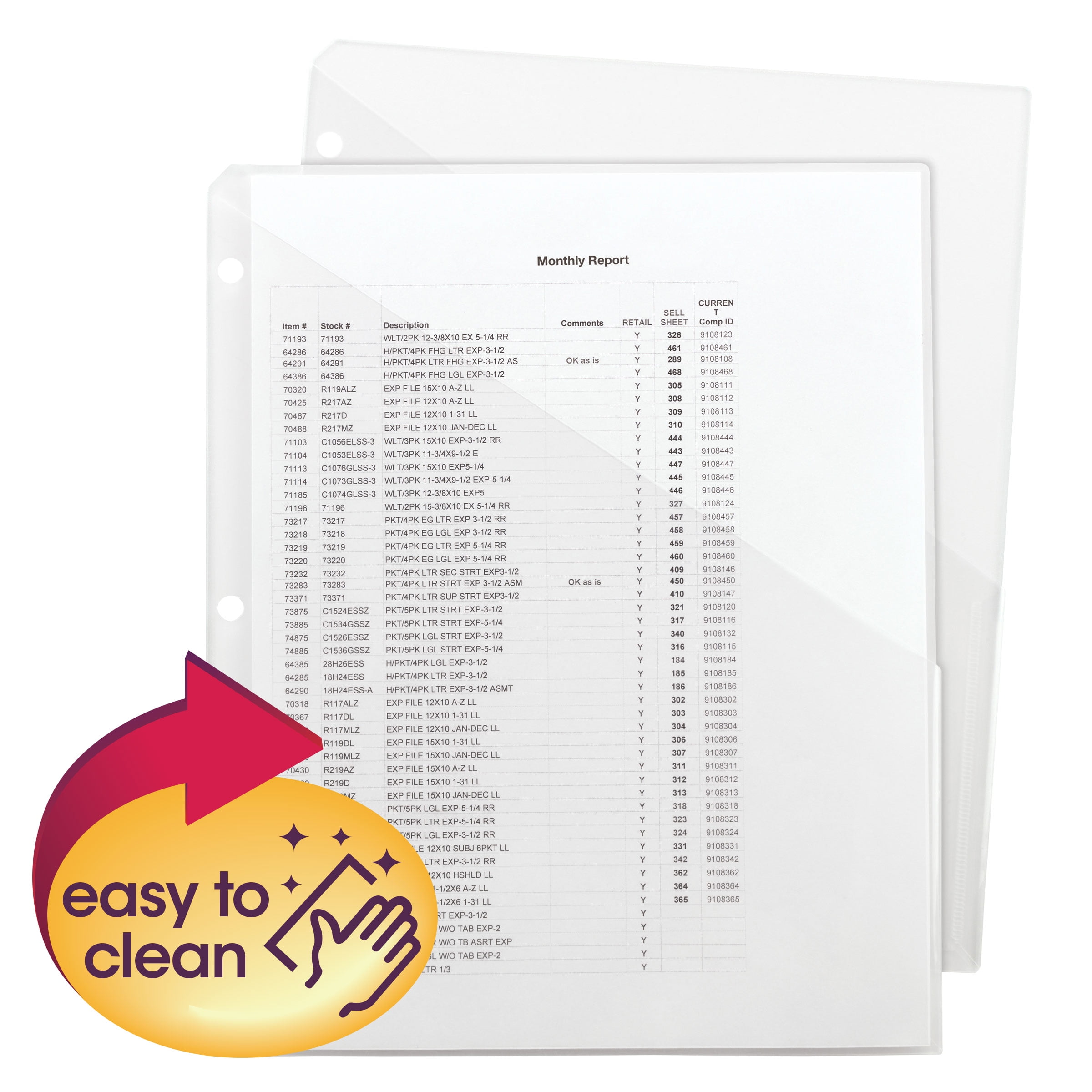 Organized Up Poly Slash Jackets, 2-Sections, Letter Size, Clear, 5/Pack Organized Up Poly Slash Jackets, 2-Sections, Letter Size, Clear, 5/Pack