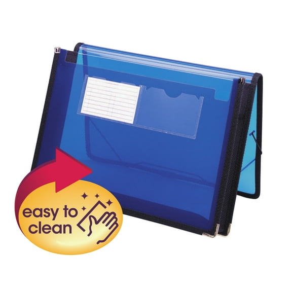 Smead Poly Wallets Cloth Gusset Blue 2.25"Exp Letter (71953)
