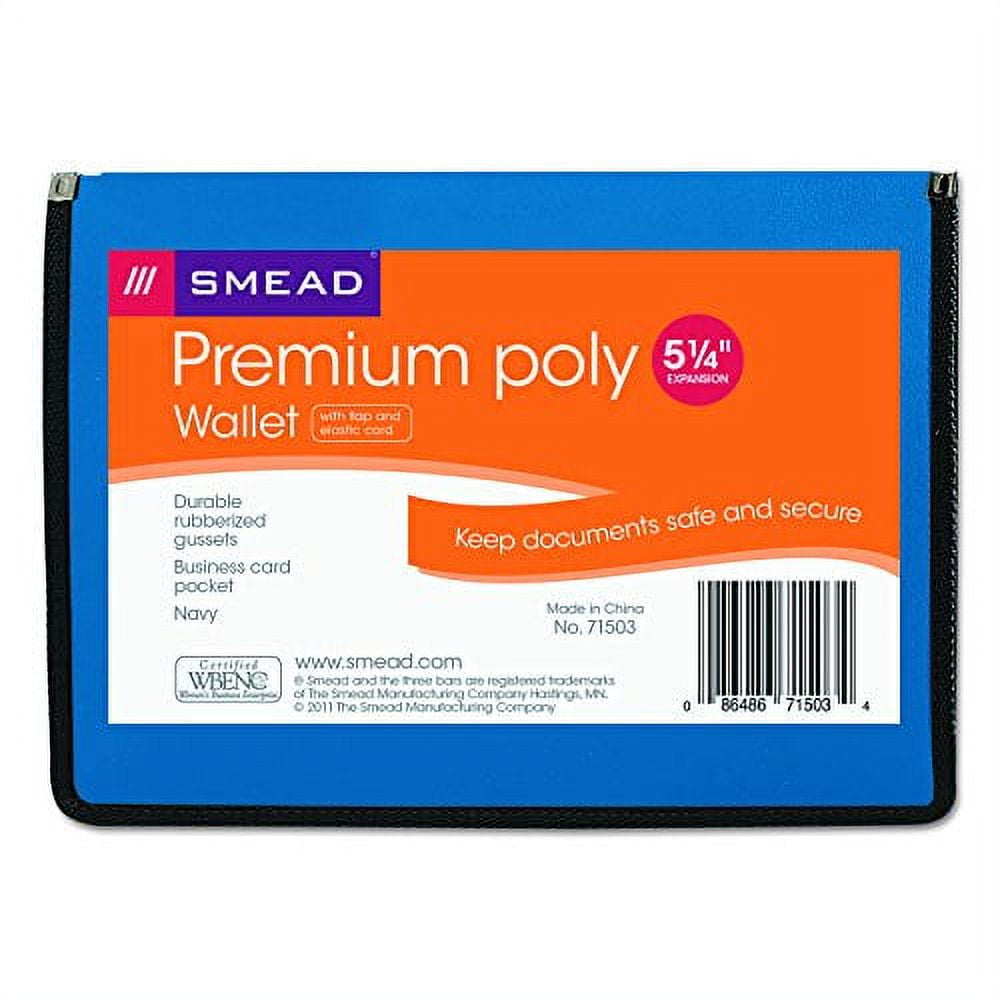 Smead Premium Poly Premium Expanding File Wallet with Closure, 51/4