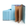 thumbnail image 1 of Smead® Classification Folders, Top-Tab With SafeSHIELD® Coated Fasteners, 2" Expansion, Legal Size, 50% Recycled, Blue, Box Of 10, 1 of 2