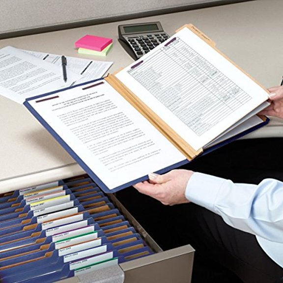 Smead Pressboard Classification File Folder with SafeSHIELD Fasteners 3 Dividers 3 Expansion Letter Size Dark Blue 10 per Box 14096