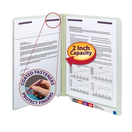 Smead End Tab Pressboard Fastener Folder with Safe