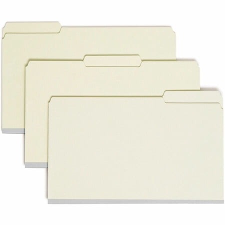 Smead® Pressboard Fastener Folders With SafeSHIELD® Coated Fasteners, 1" Expansion, Legal Size, 100% Recycled, Gray/Gree