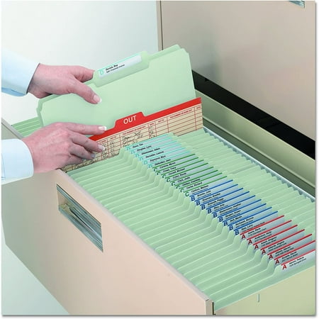 Smead Pressboard File Folder, 1/3-Cut Tab, 2" Expansion, Legal Size, Gray/Green, 25 per Box (18234)