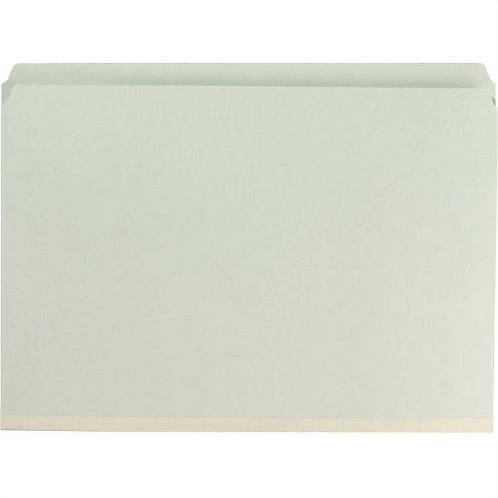 Smead Pressboard File Folder with SafeSHIELDÂ® Fasteners, 2 Fasteners, Straight-Cut Tab, 2" Expansion, Legal Size, Gray/Green, 25 per Box (19910)