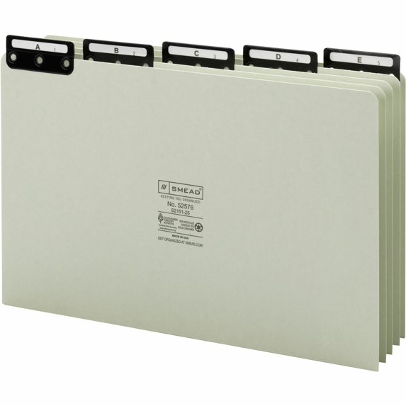 Smead Pressbrd File Guides A-Z 1/5 Metal Tab Legal GY/GN 52576