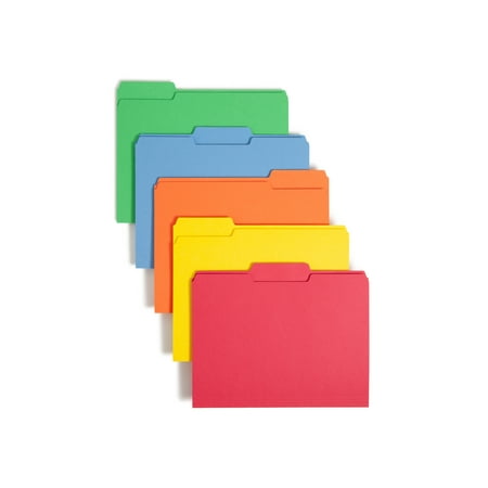 Smead(R) Color File Folders, Letter Size, 1/3 Cut, Brights, Box Of 100, 53LASMT
