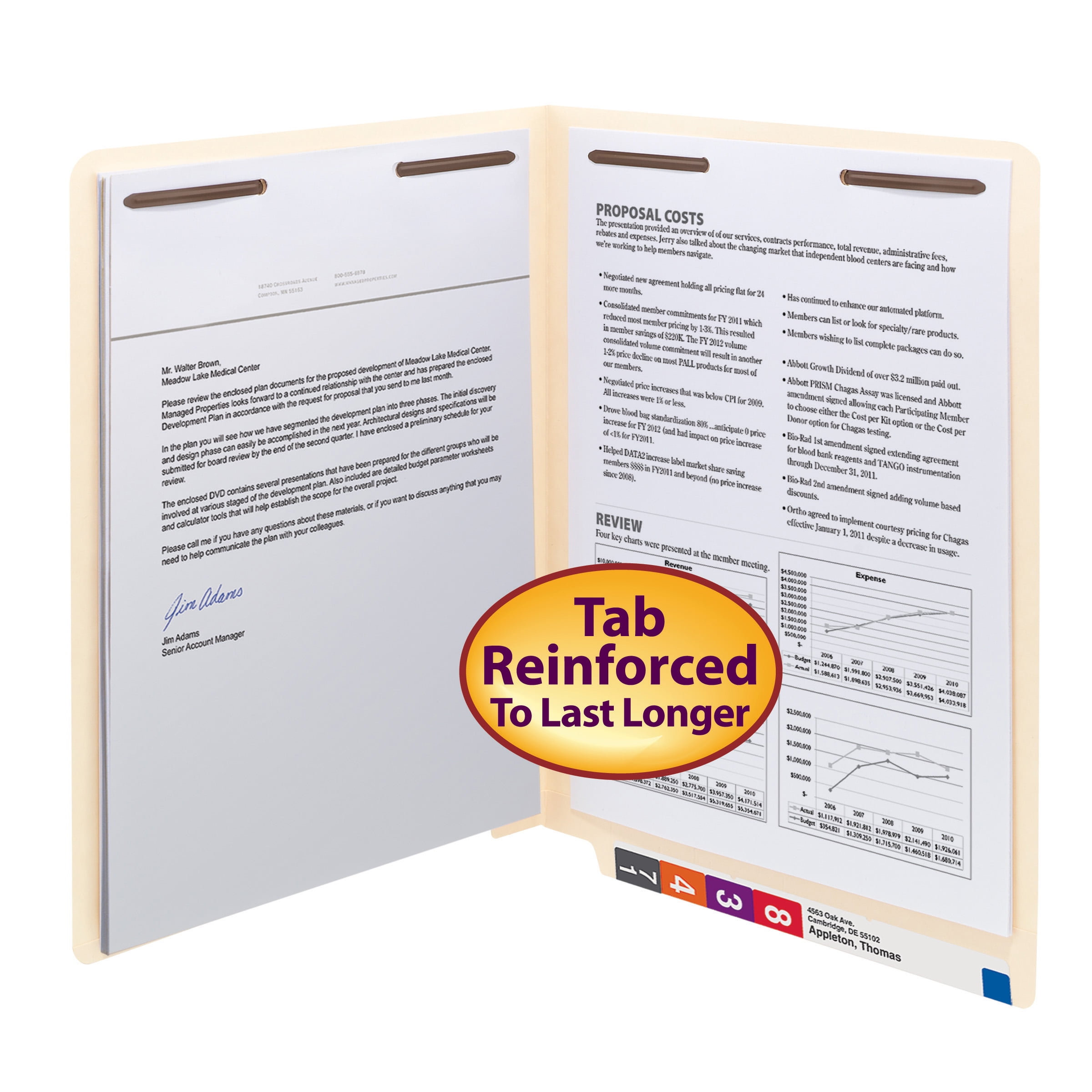 Manila Reinforced Card Stock Letter Size File Folders, Pack of 50
