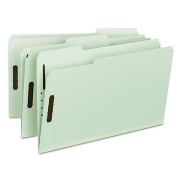 Smead  Recycled Pressboard Fastener Folders - Gray-Green - Legal - 1 in. Exp - 25-BX