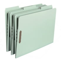 Smead Recycled Pressboard Fastener Folders Letter 1" Exp. Gray/Green 25/Box 15003