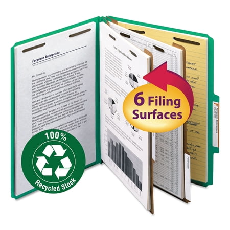 Smead 2/5 Tab Cut Letter Recycled Classification Folder