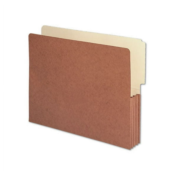 Smead Redrope Drop-Front End Tab File Pockets, 3.5" Expansion, Letter Size, Redrope, 10/Box (73624)