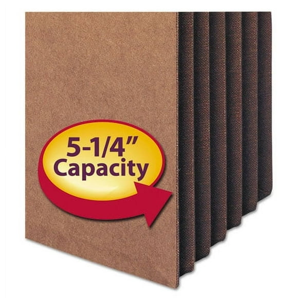Smead Redrope Drop-Front File Pockets with Fully Lined Gussets, 5.25" Expansion, Letter Size, Redrope, 10/Box | Order of 1 Box