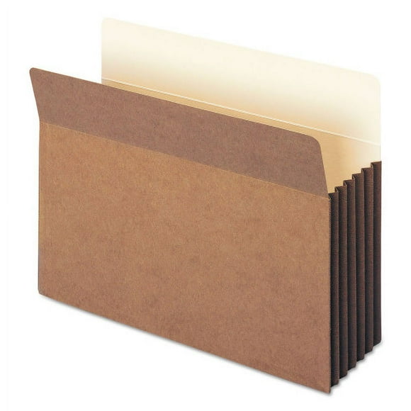 Smead Redrope TUFF Pocket Drop-Front File Pockets with Fully Lined Gussets, 5.25" Expansion, Letter Size, Redrope, 10/Box, Each