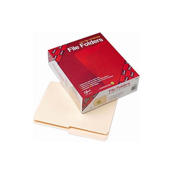 Smead, SMD10326, File Folders with Reinforced Tab, 100 / Box, Manila